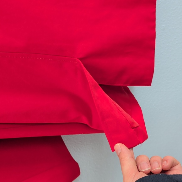 Lands' End Classic Double Breasted Women's Vibrant Red Trench Coat - Picture 7 of 8